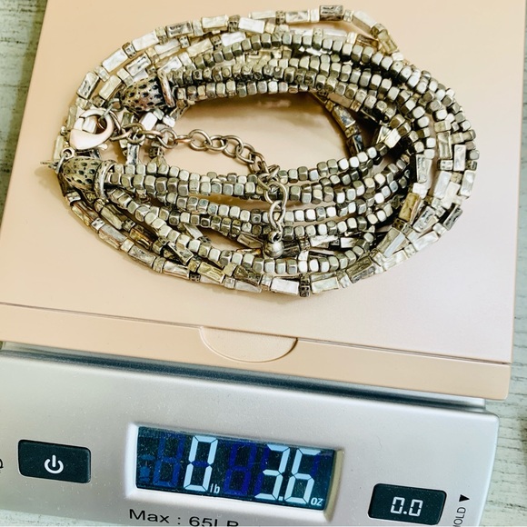 Chico’s Vintage Necklace Cercello Hammered Multi-Strand Silver Tone - Picture 10 of 11